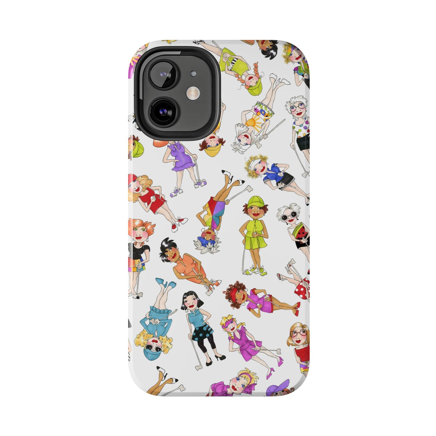 Tossed Golfer Girls White Phone Case