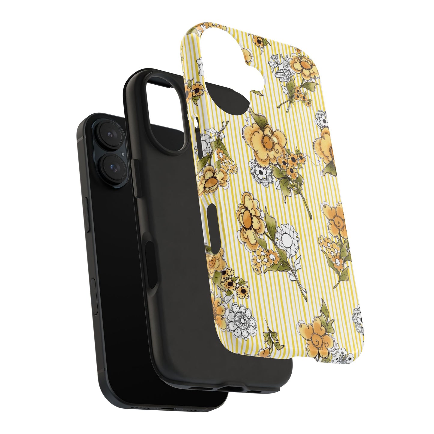 Bee Floral White / Yellow Phone Case