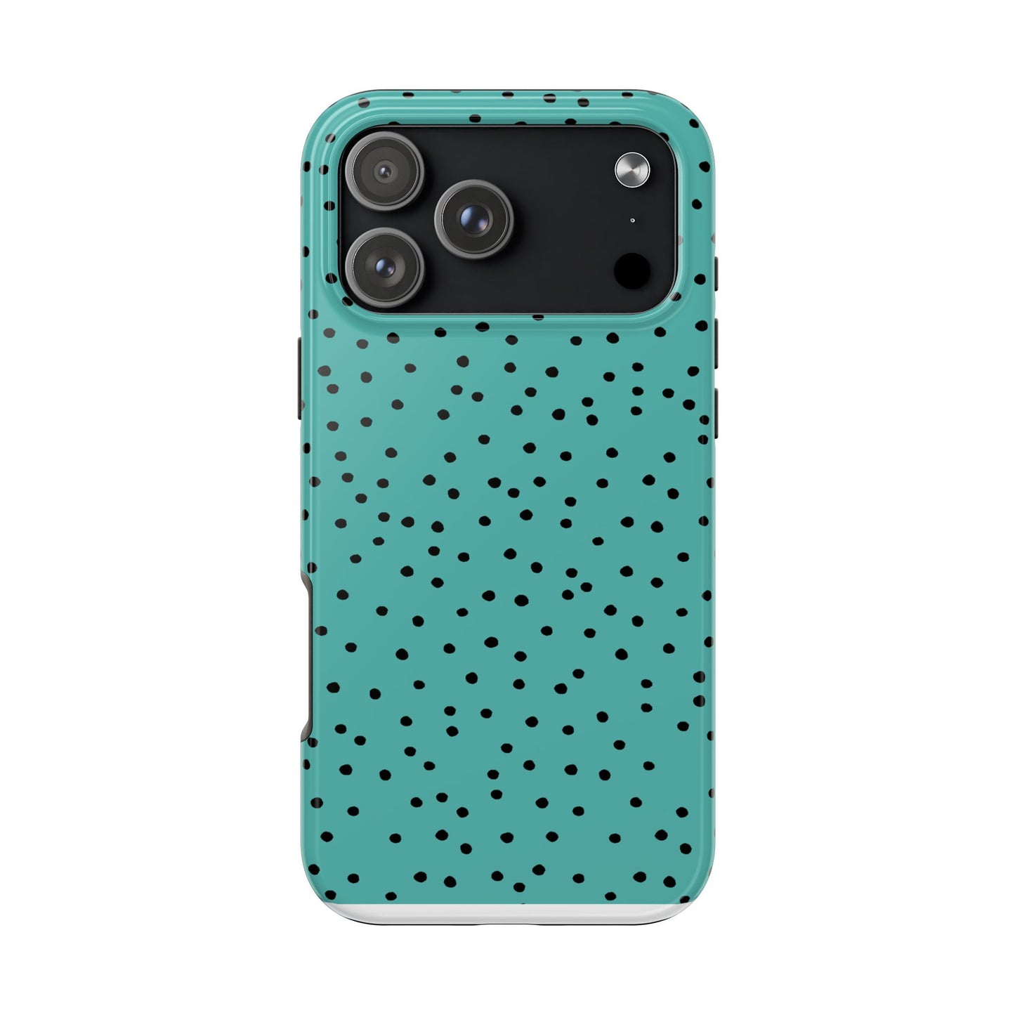 Dinky Dots Turquoise / Black Phone Case