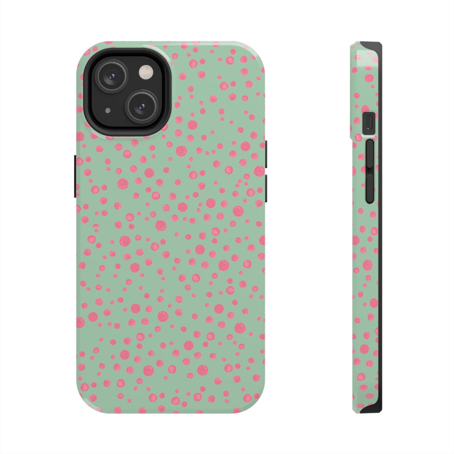 Balloon Dots Sage / Pink Phone Case