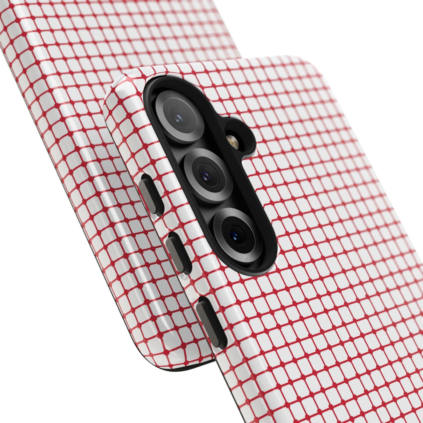 Dot Grid White / Red Phone Case