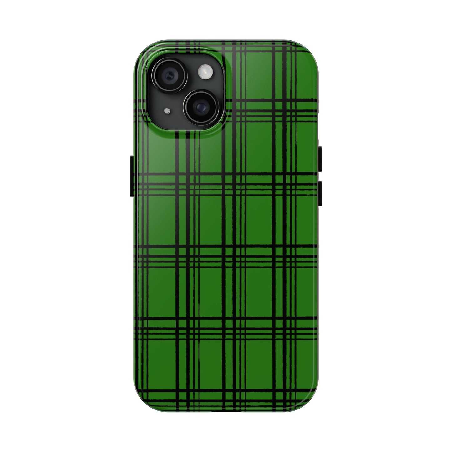 Glad Plaid Green / Black Phone Case