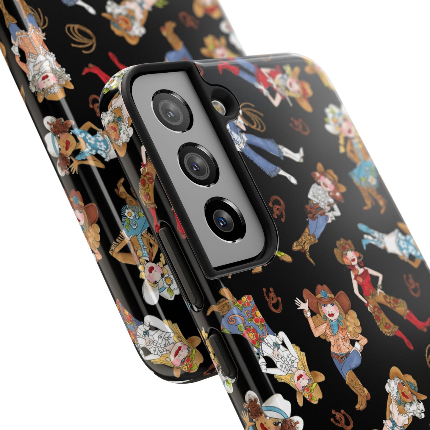Tossed Cowgirls Black Phone Case