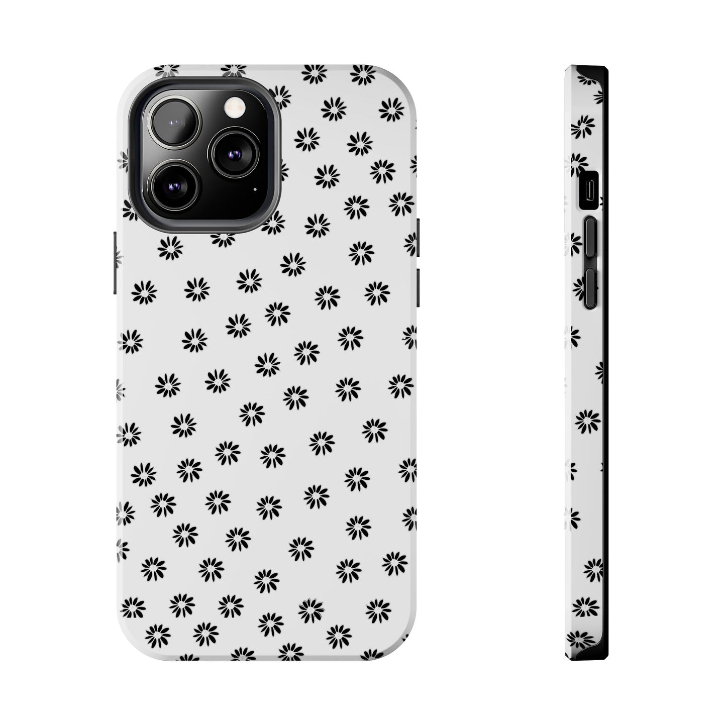 Daisy Dot White / Black Phone Case