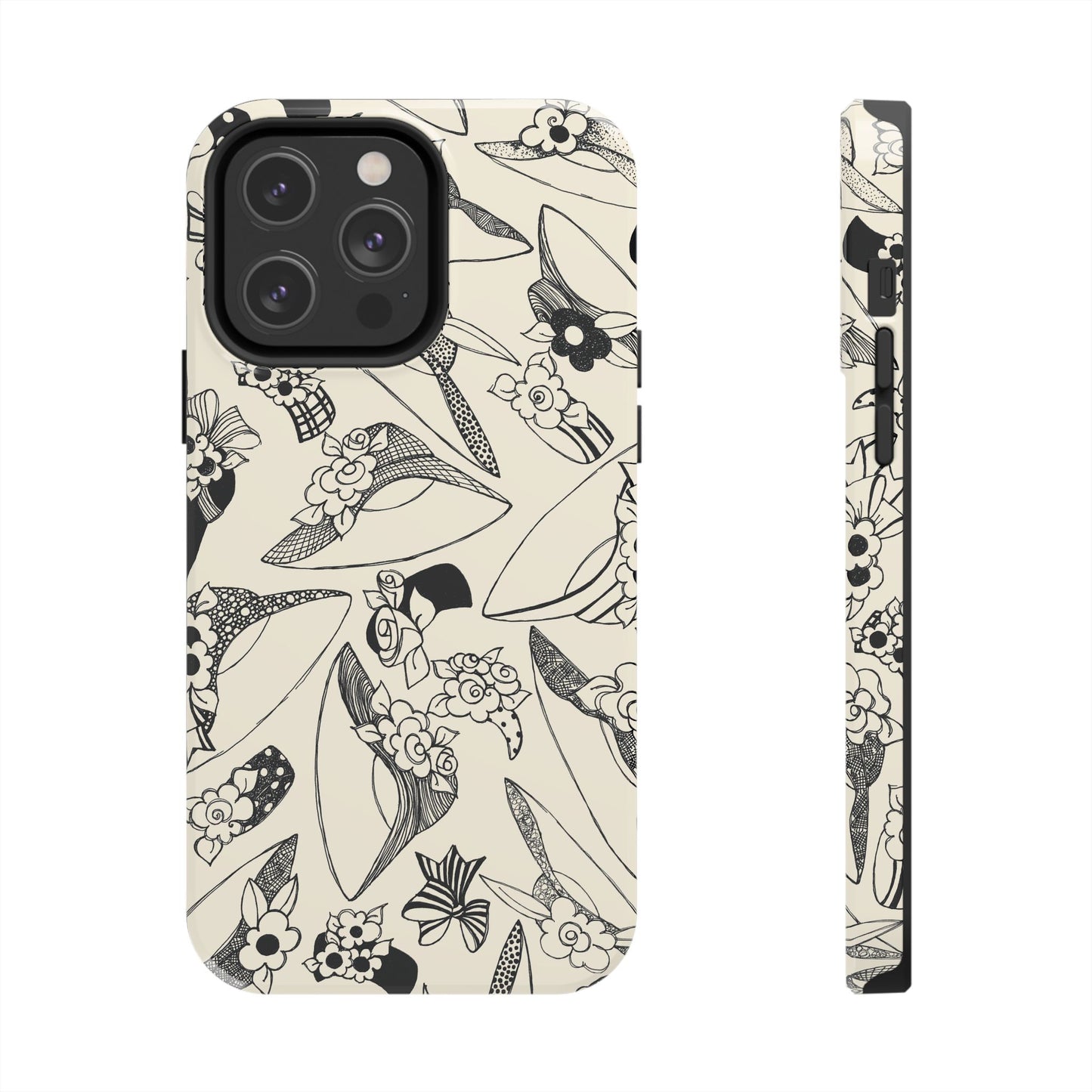 Millinery Ivory / Black Phone Case