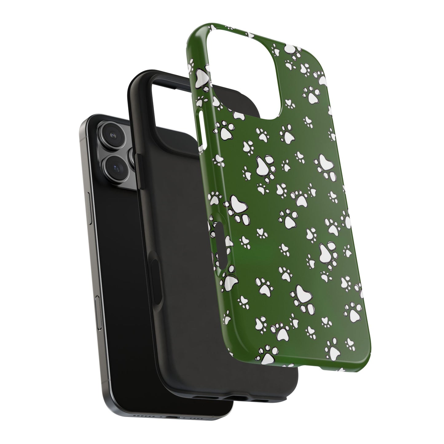 Paw Flakes Green Phone Case
