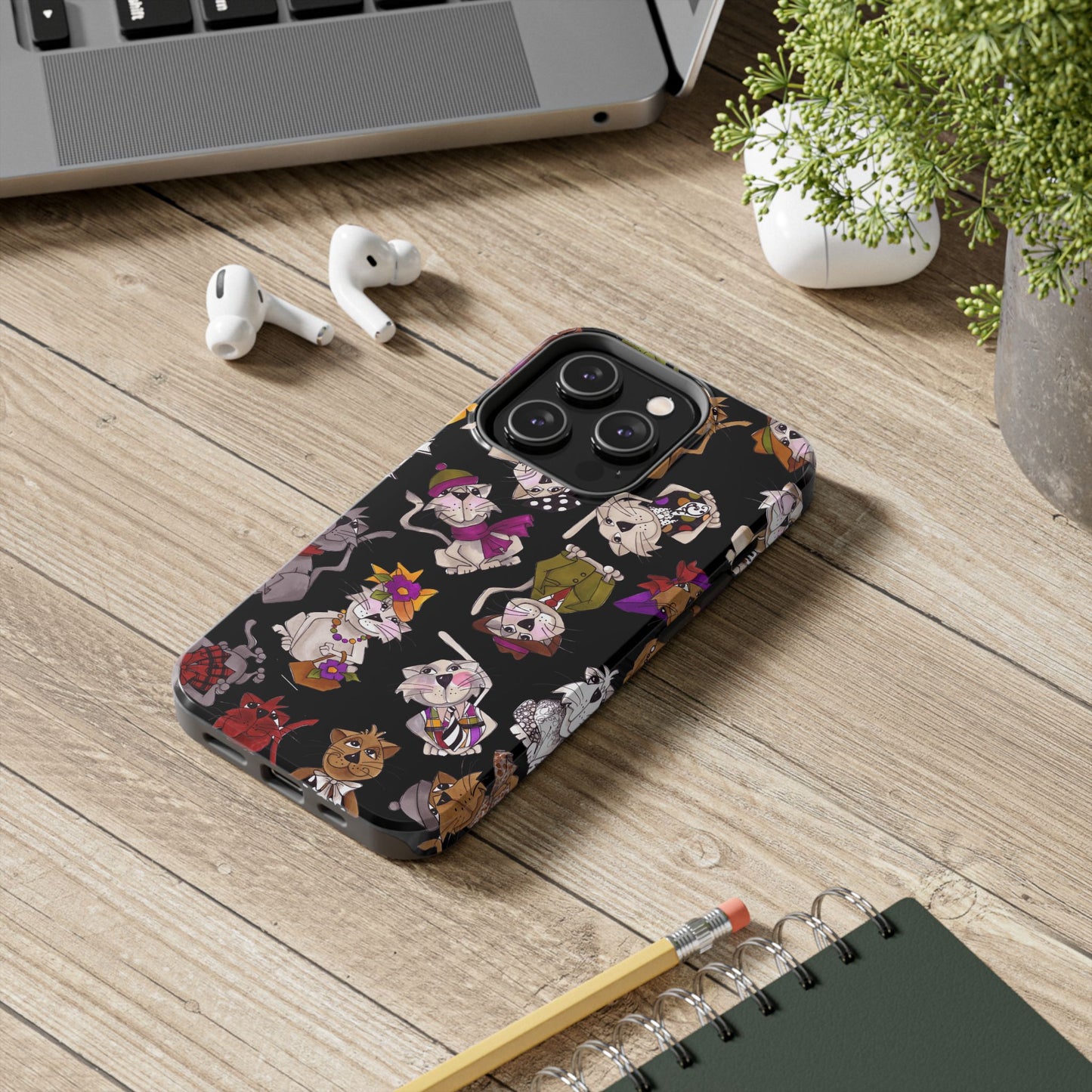 Spice Cats Tossed Black Phone Case