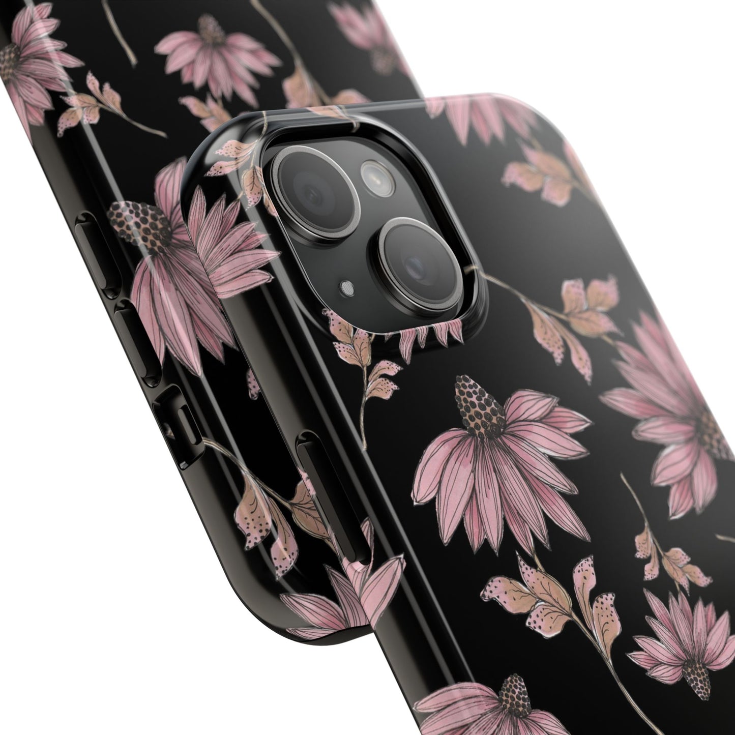 Wild Cone Flowers Black Phone Case