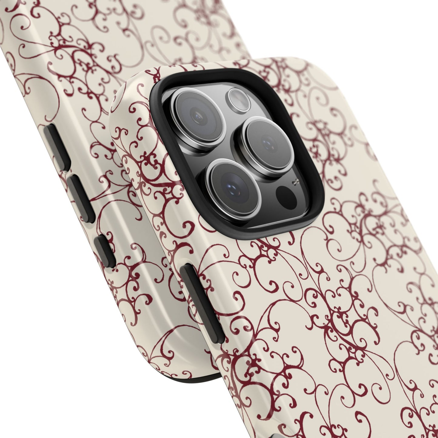 Elegant Scroll Ivory / Red Phone Case