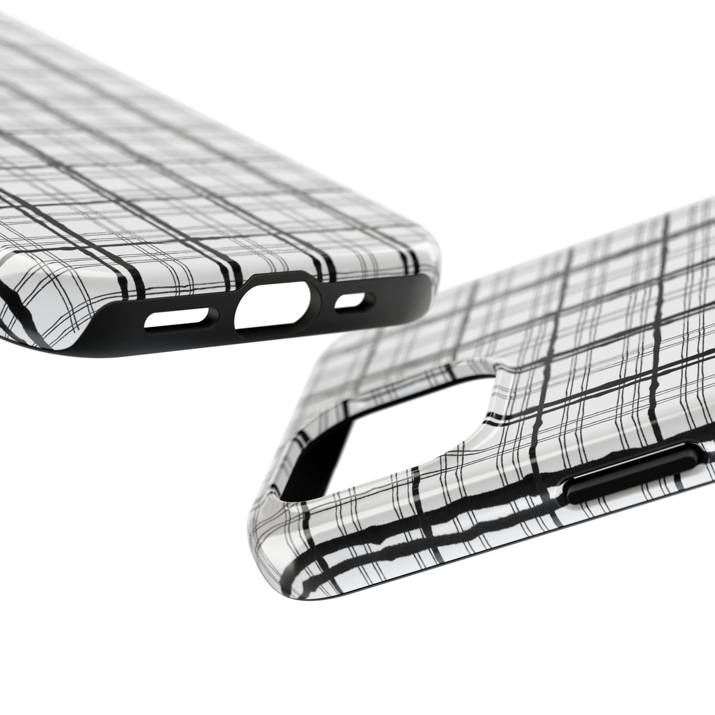 Sophistiplaid White / Black Phone Case