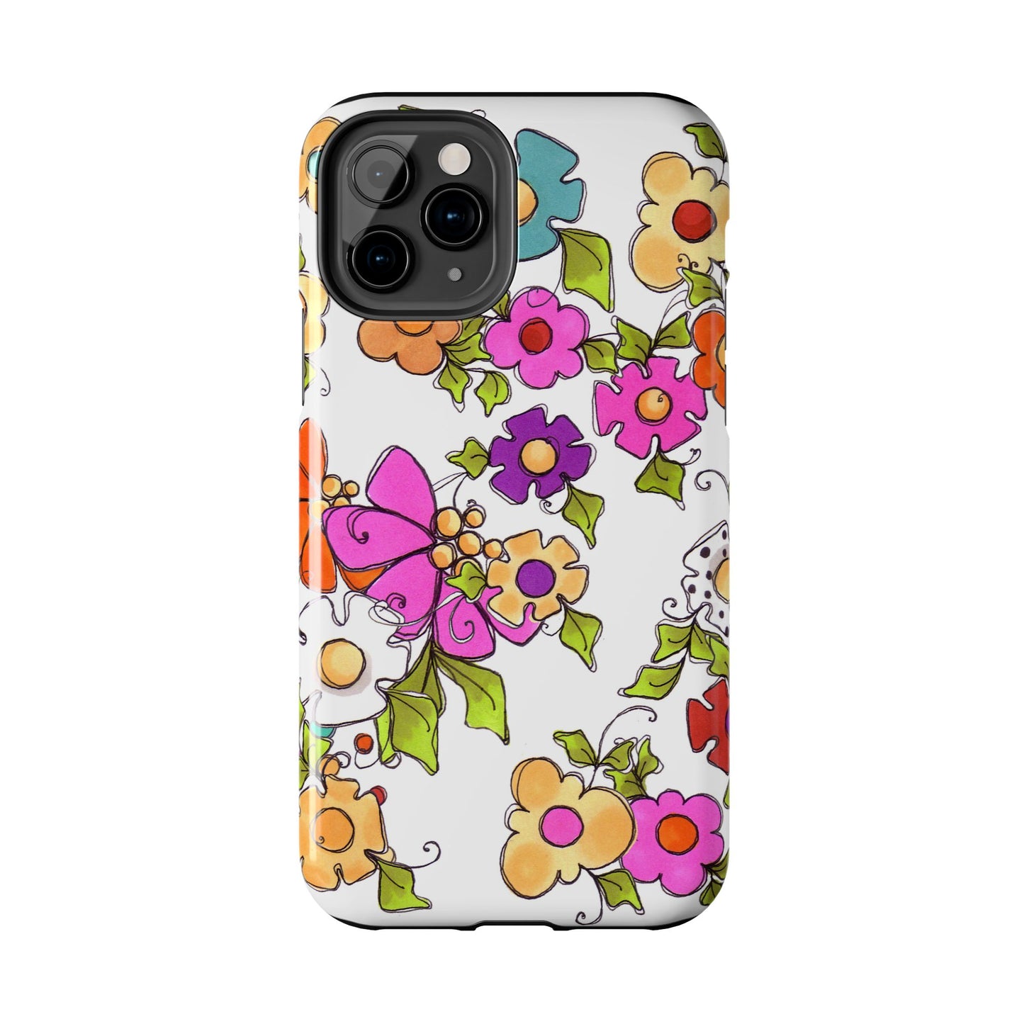 Happy Blooms White Phone Case