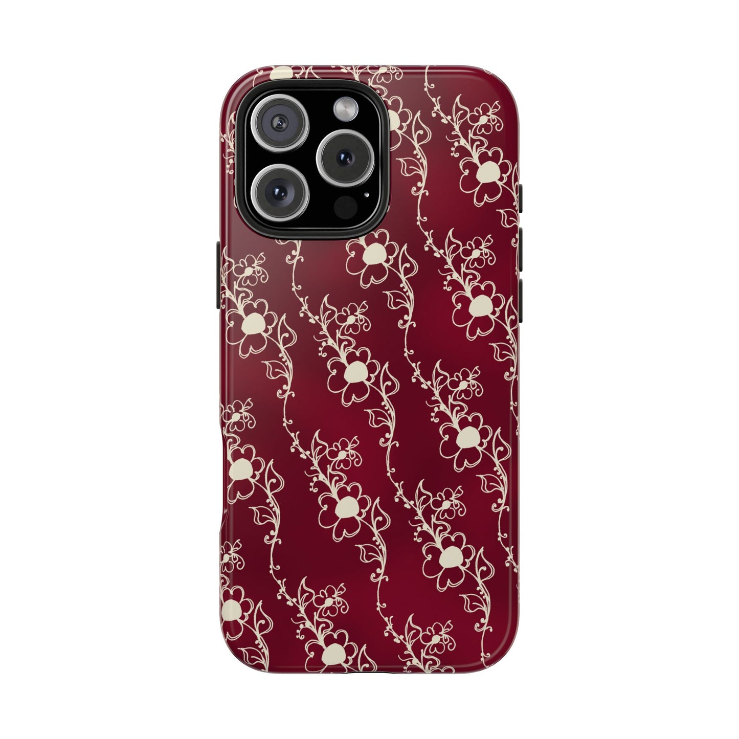 Diagonal Daisies Red / Ivory Phone Case