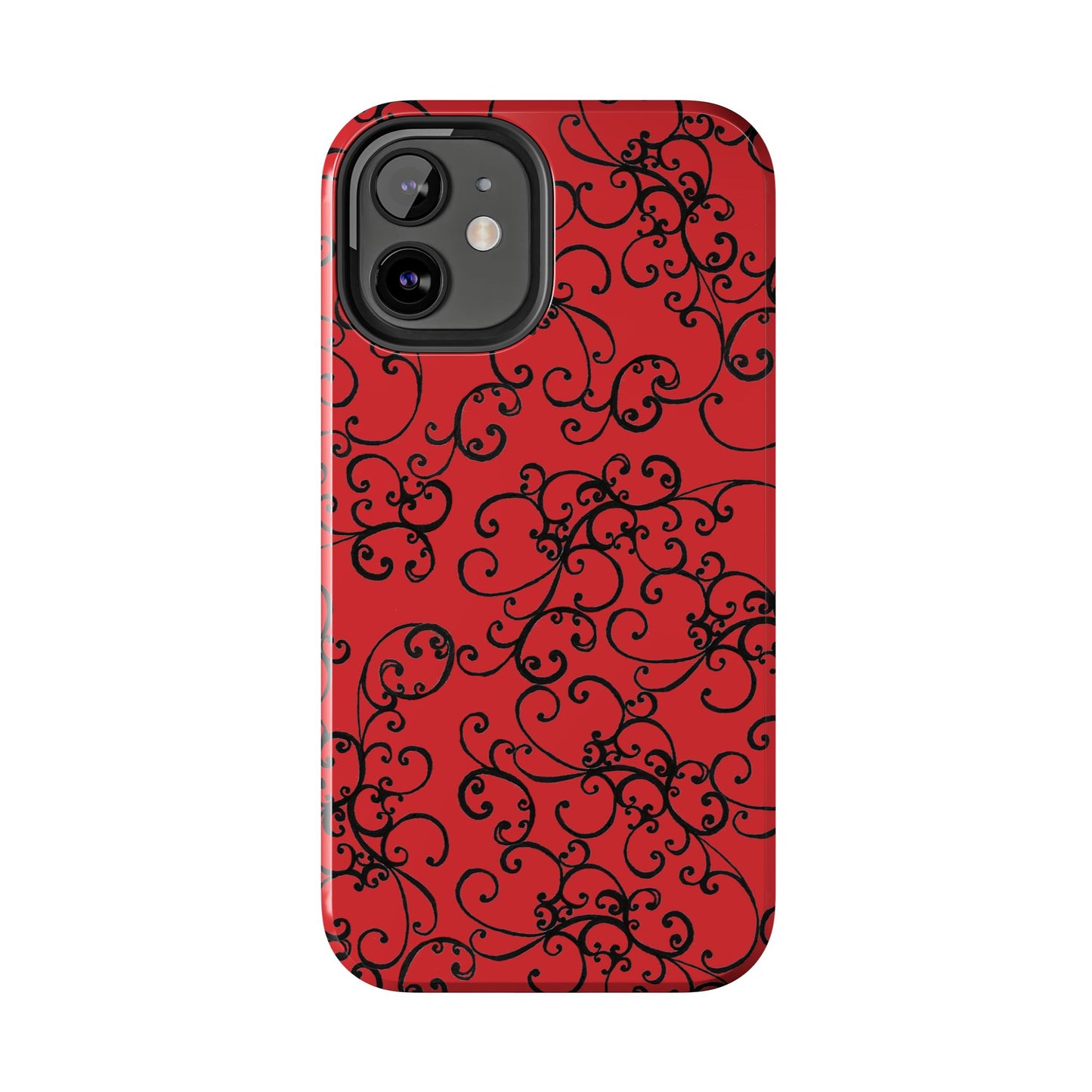 Elegant Scroll Red / Black Phone Case