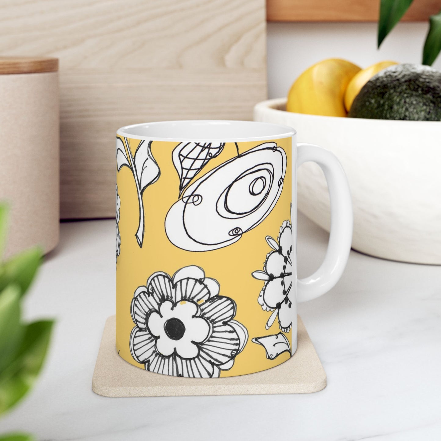 Paper Posies Yellow Cup