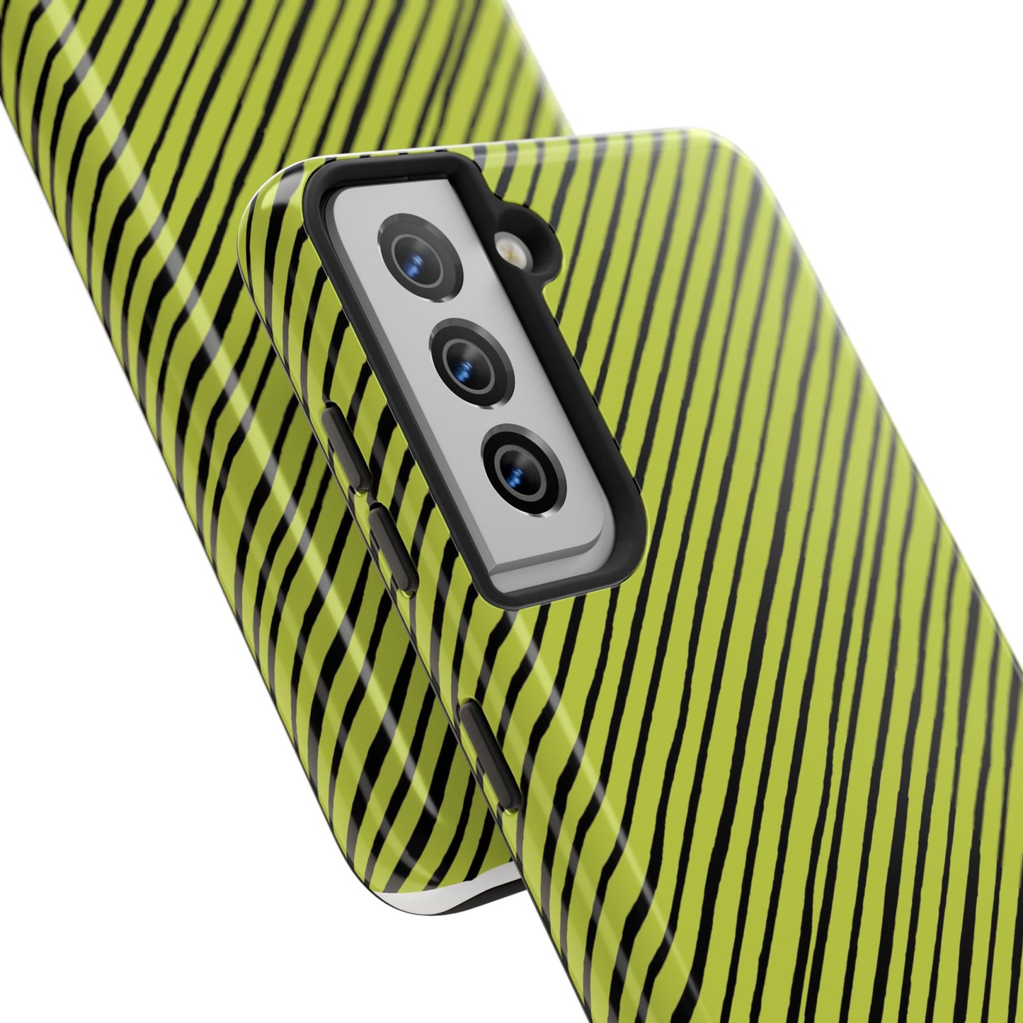 Quirky Bias Stripe Green / Black Phone Case