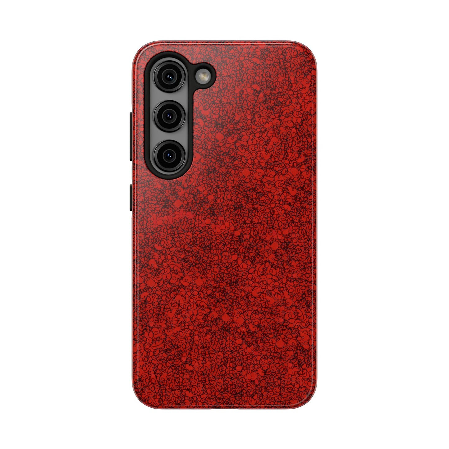 Scribble Red / Black Phone Case