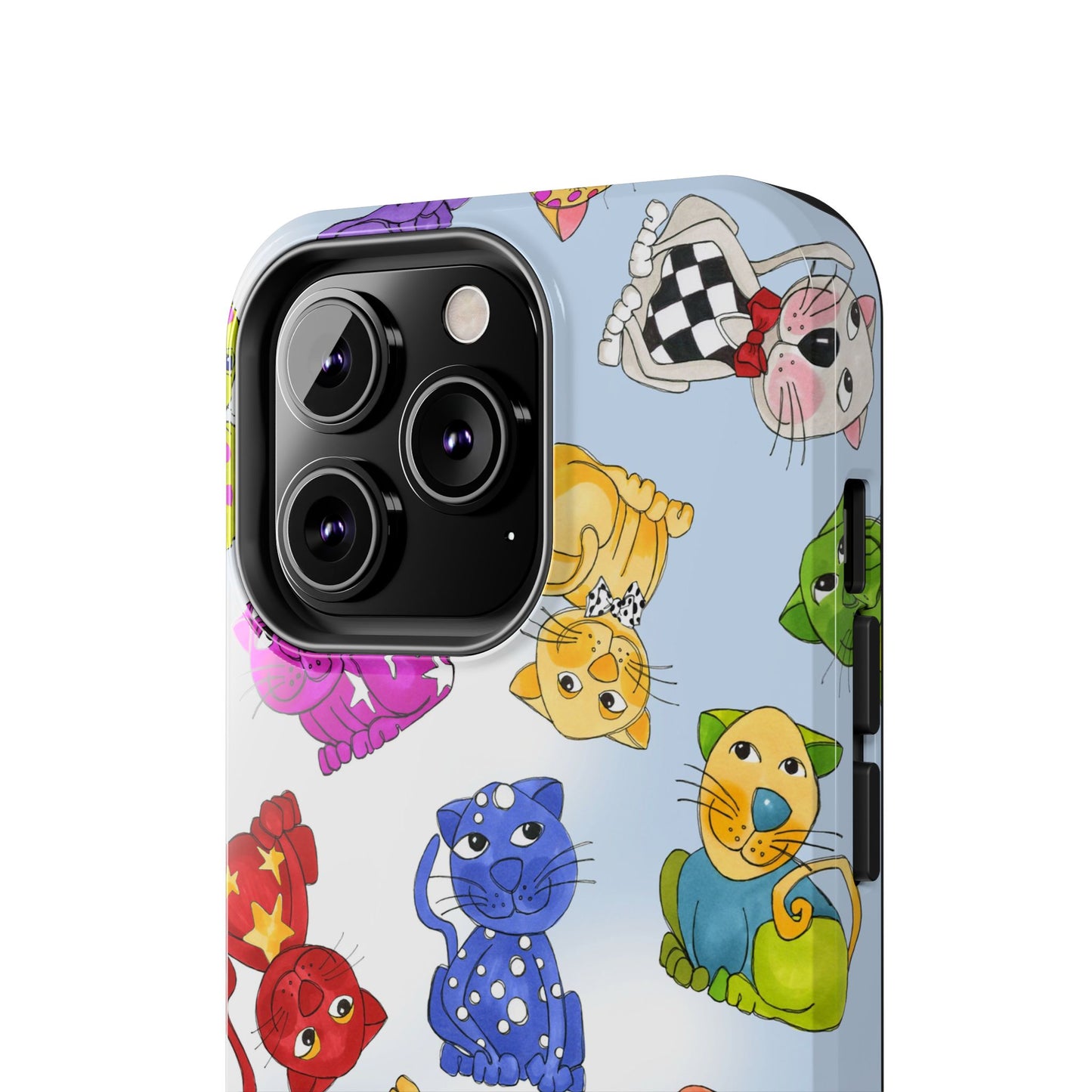 Tossed Happy Cats Blue Sky Phone Case