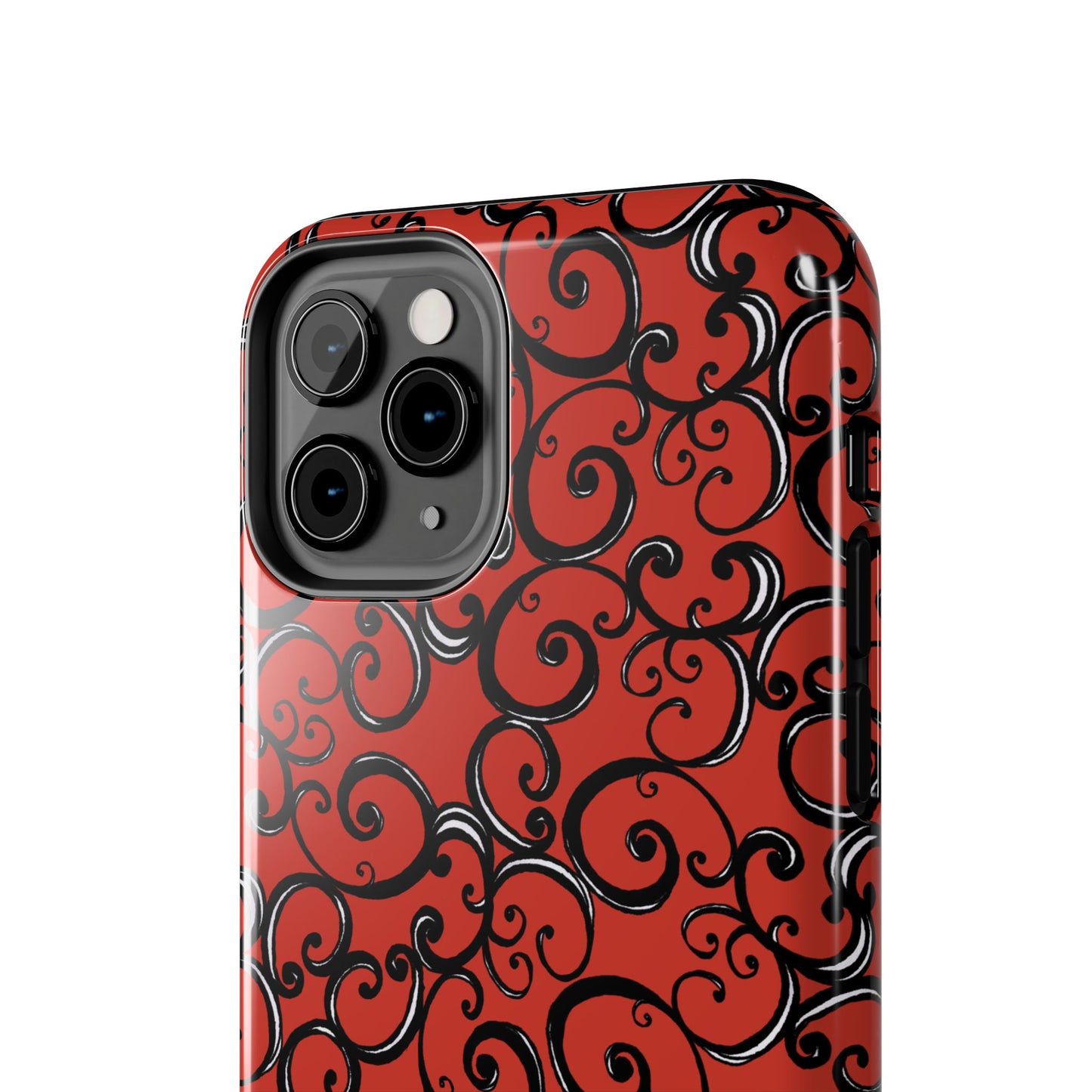 Curls Red / Black Phone Case