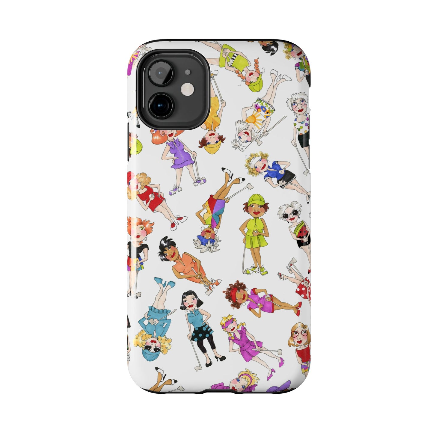 Tossed Golfer Girls White Phone Case