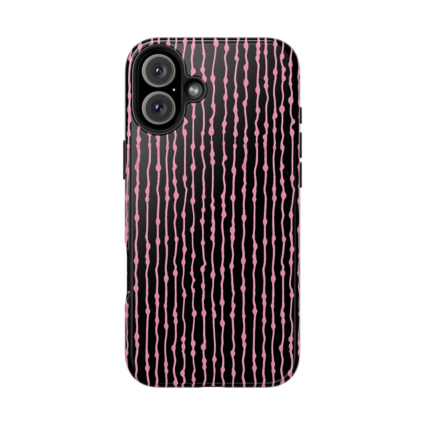 Faux Seersucker Black / Pink Phone Case