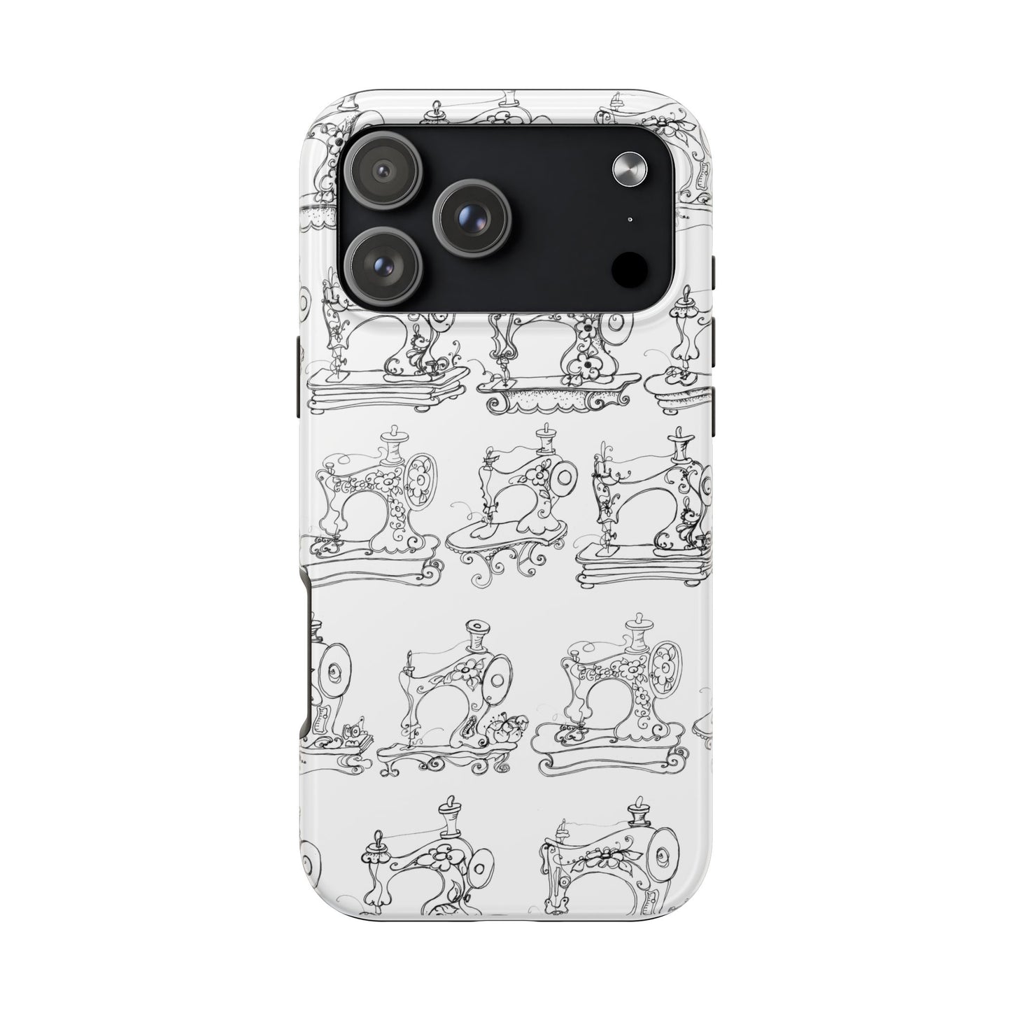 Sew Sew White / Black Phone Case