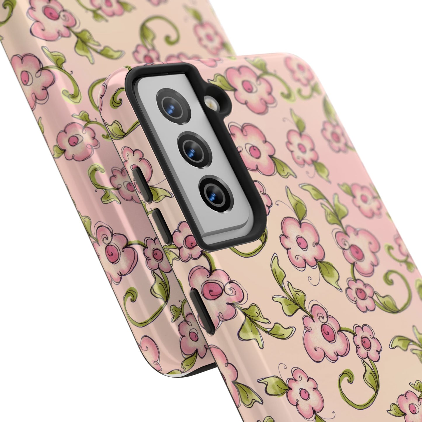 Scroll Daisies Peach / Peach Phone Case