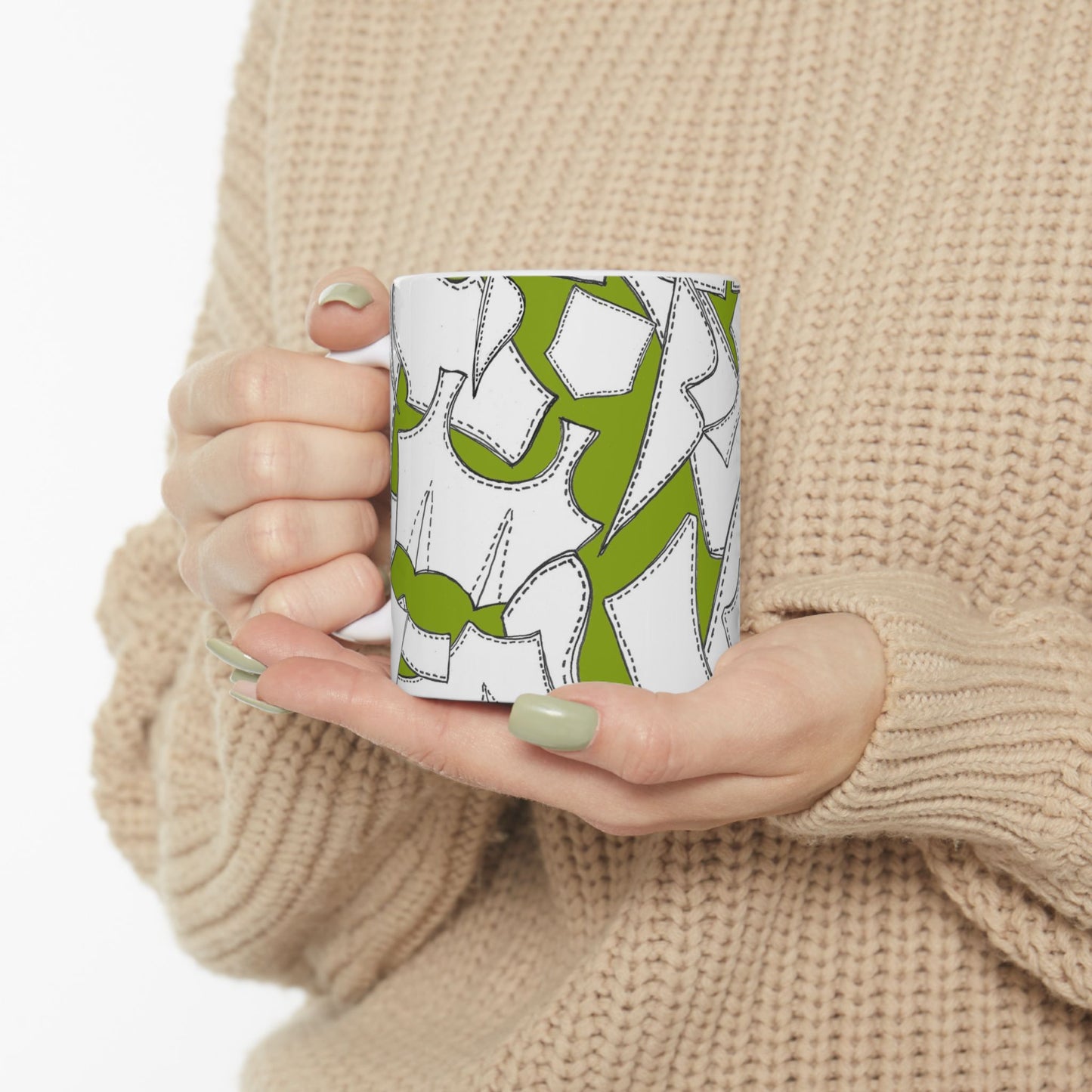 Pattern Pieces Chartreuse Cup