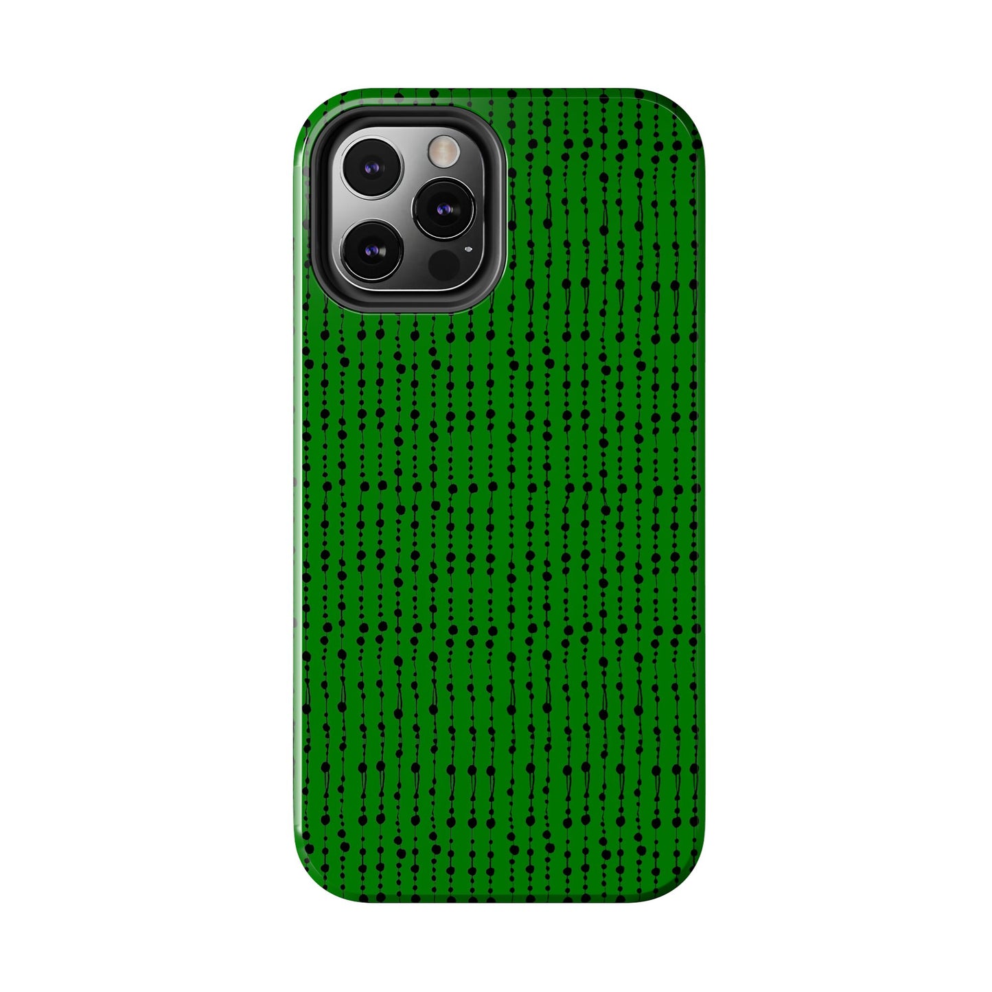 Beaded Curtain Green / Black Phone Case