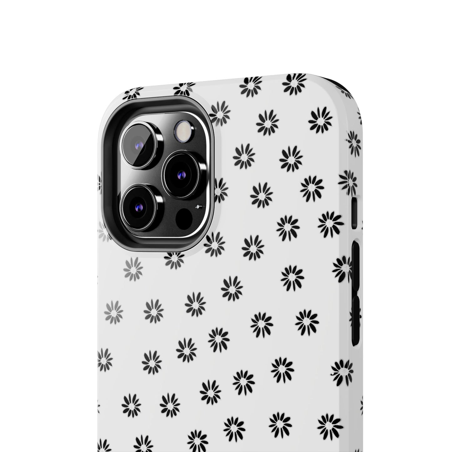 Daisy Dot White / Black Phone Case