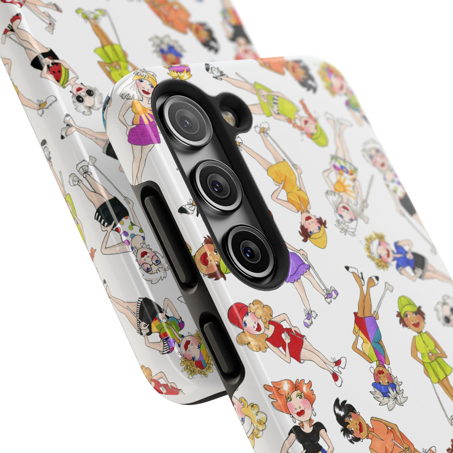 Tossed Golfer Girls White Phone Case