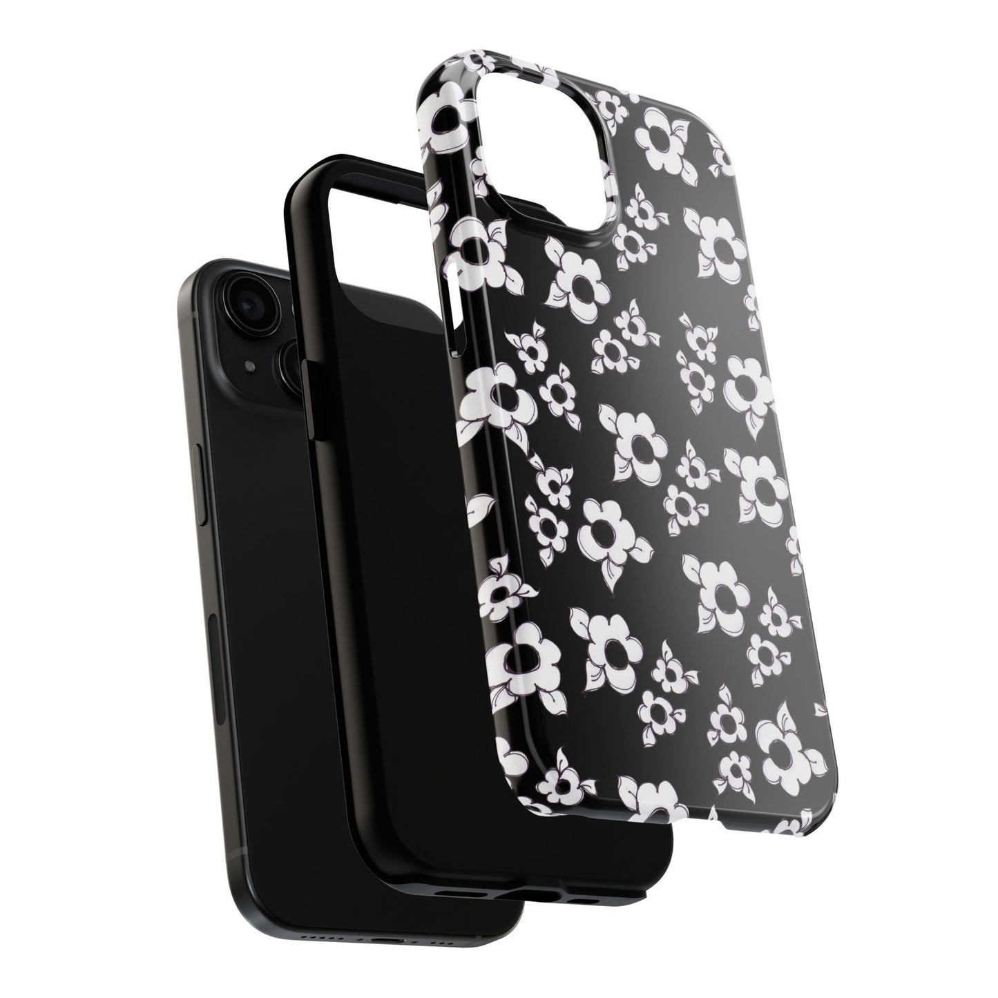 Daisy Cluster Black / White Phone Case