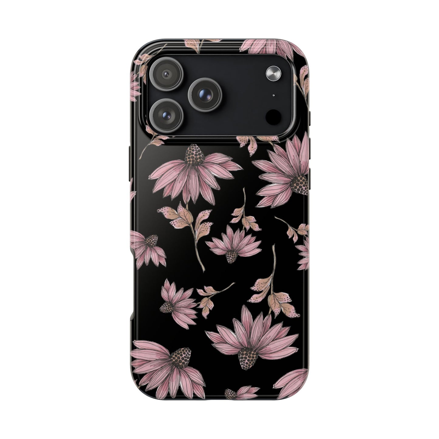 Wild Cone Flowers Black Phone Case