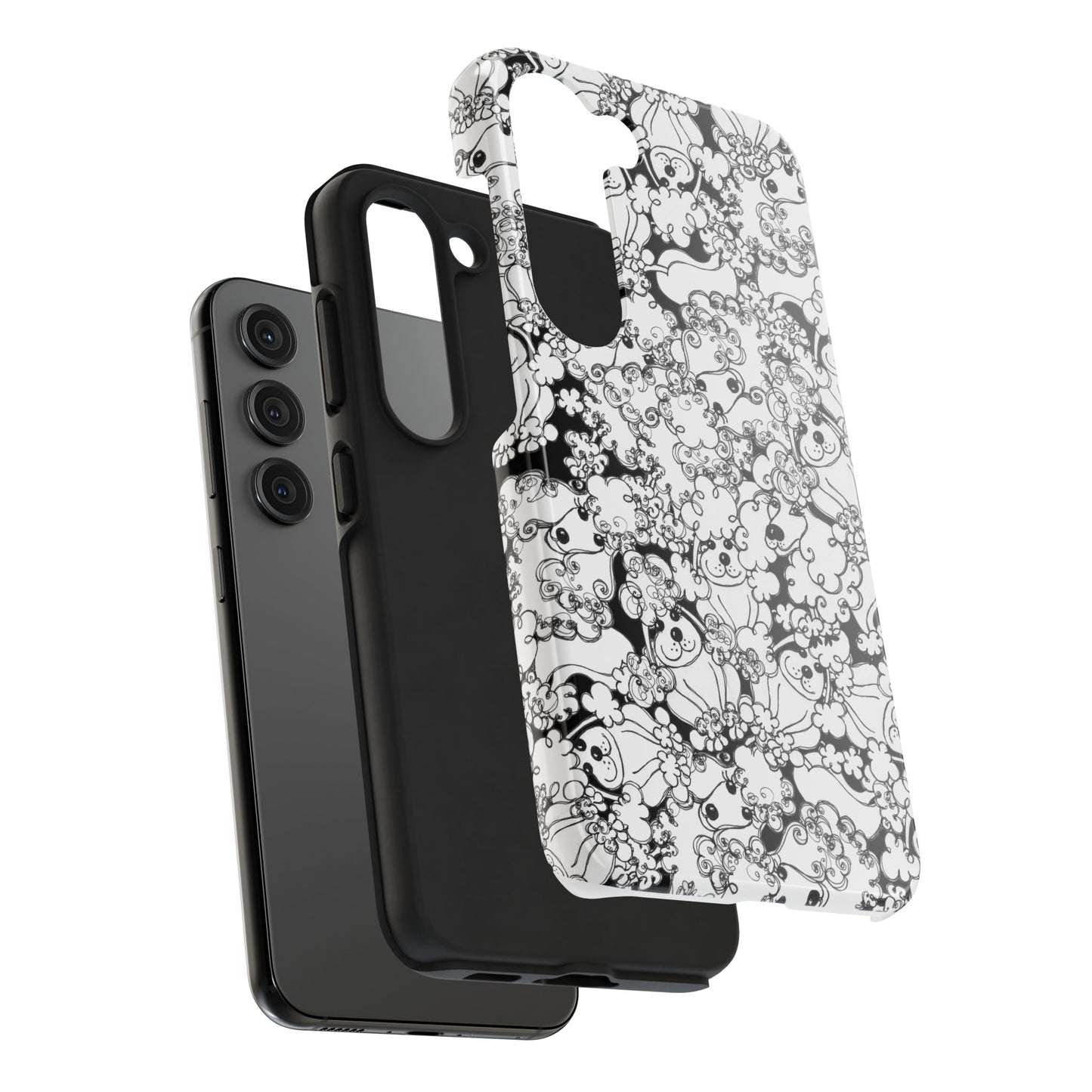 Poodle Party Black Phone Case