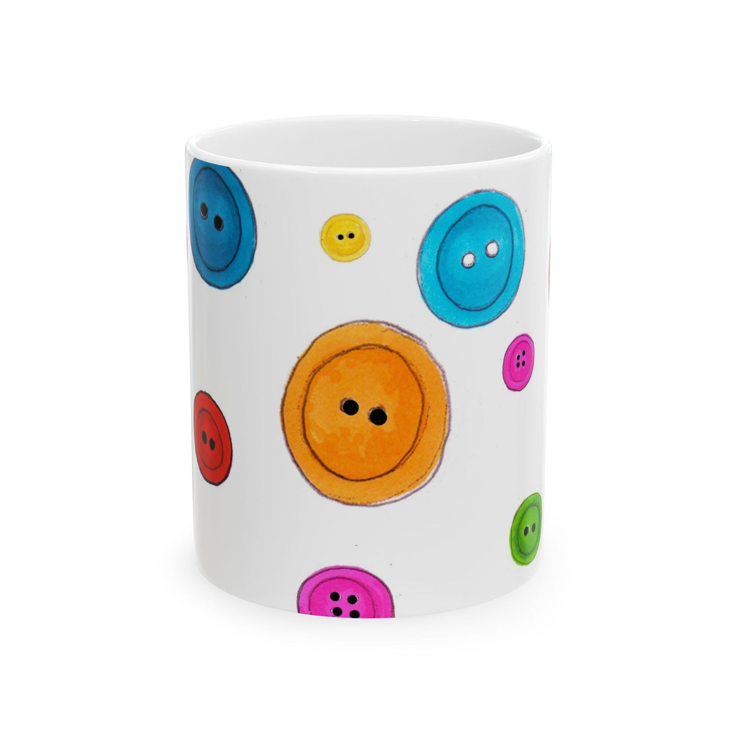 Button Dots White Cup