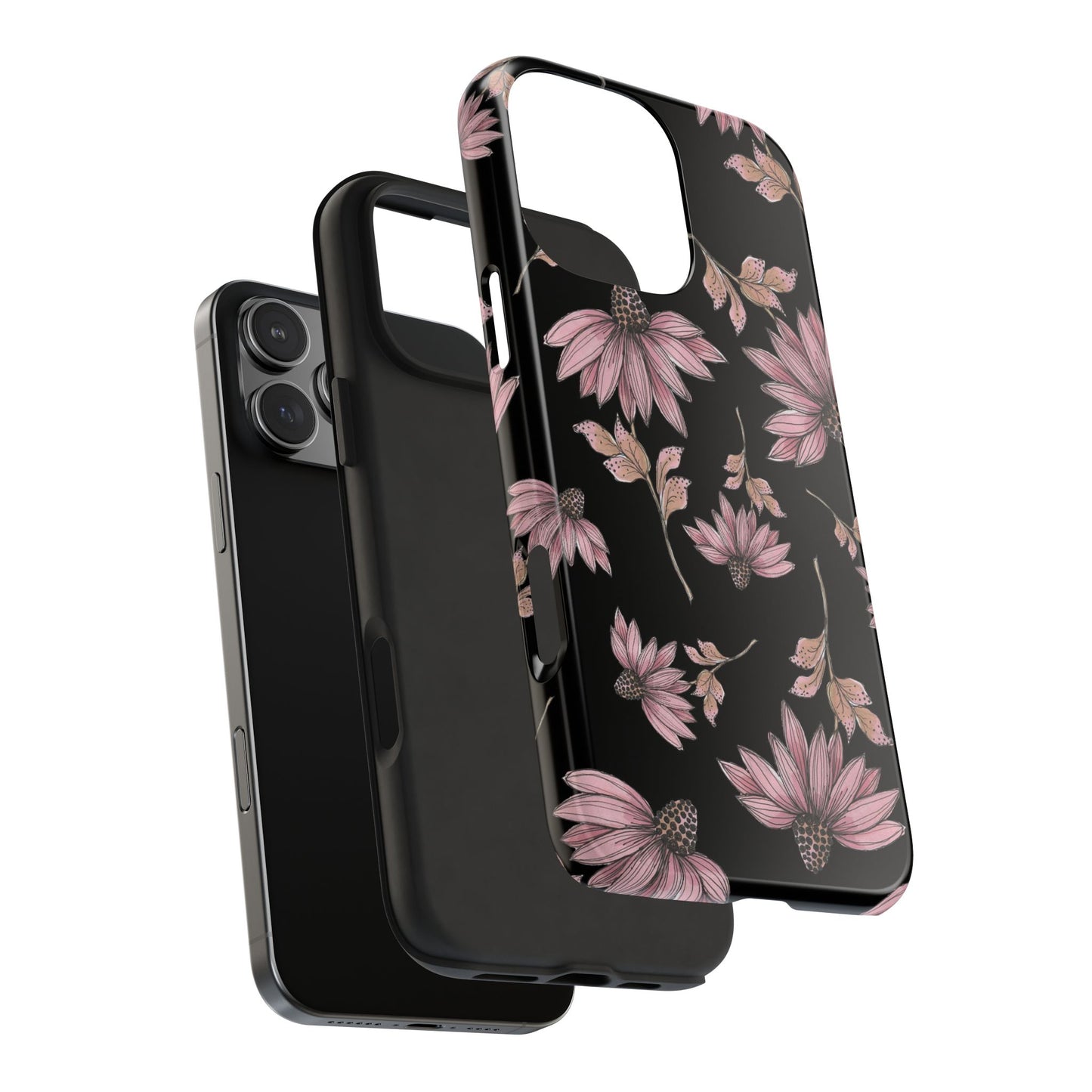 Wild Cone Flowers Black Phone Case