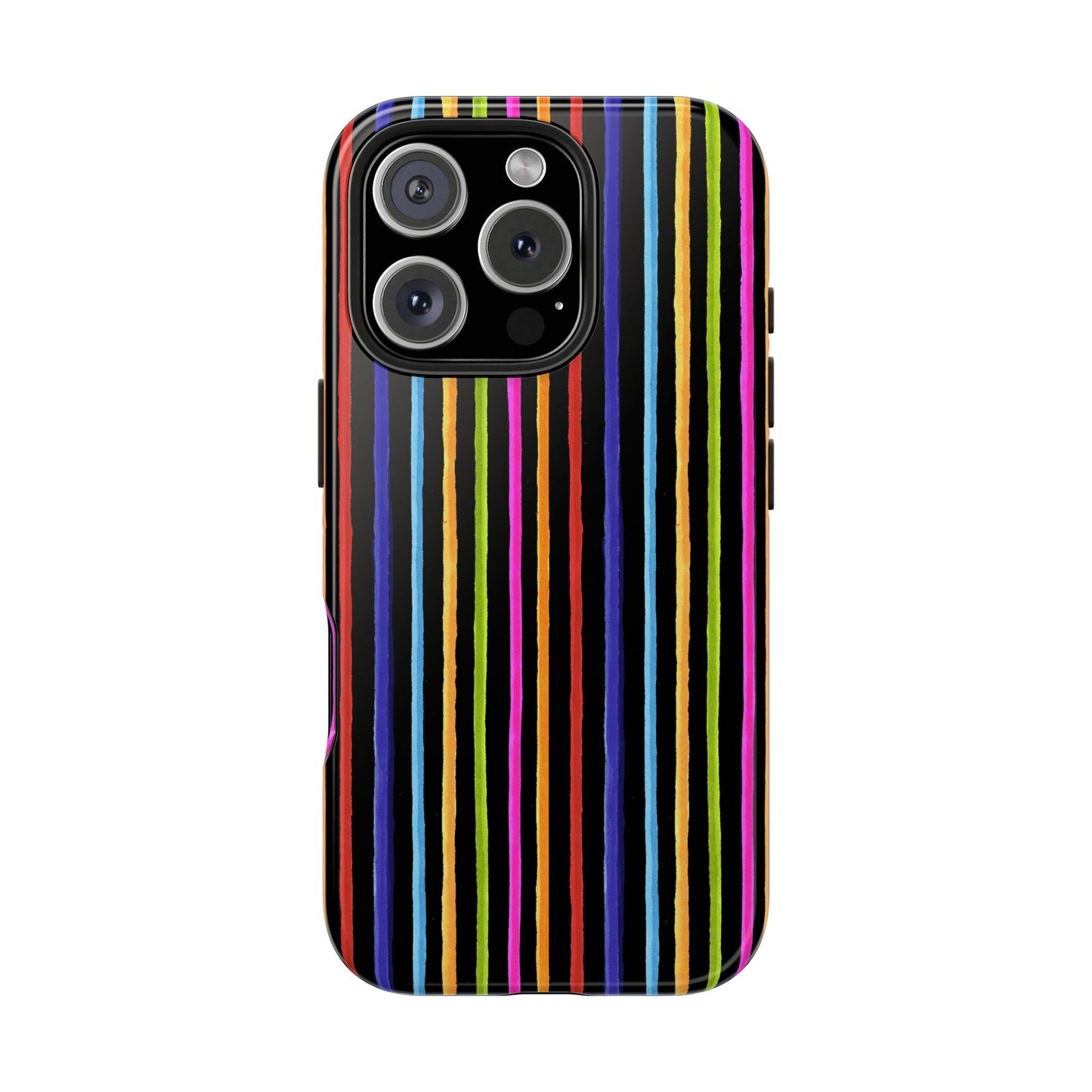 Happy Stripe Black Phone Case
