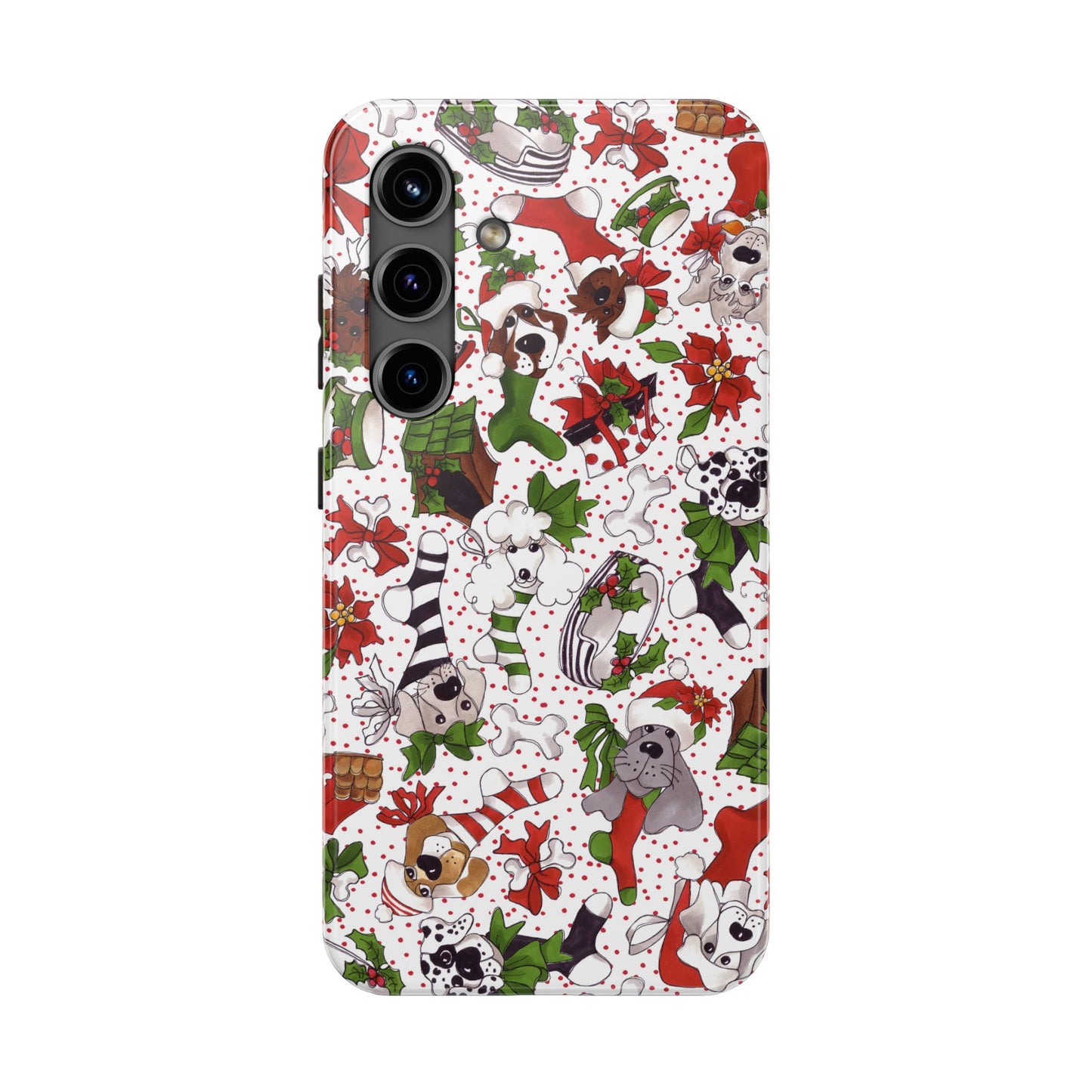 Holiday Fun Toss White / Red Phone Case