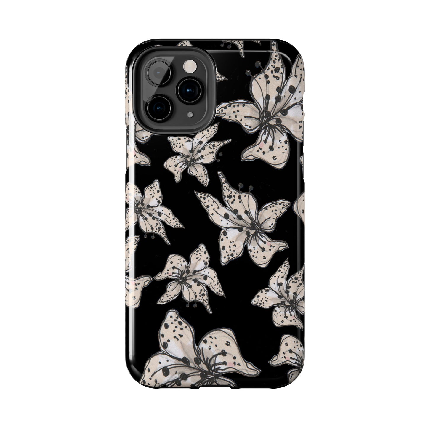 Spotted Lilies Black Phone Case