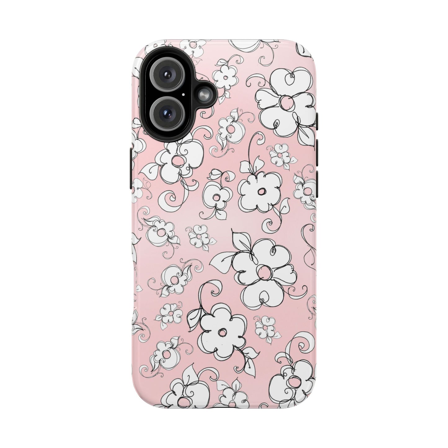 Lady Flowers Pink Sky Phone Case