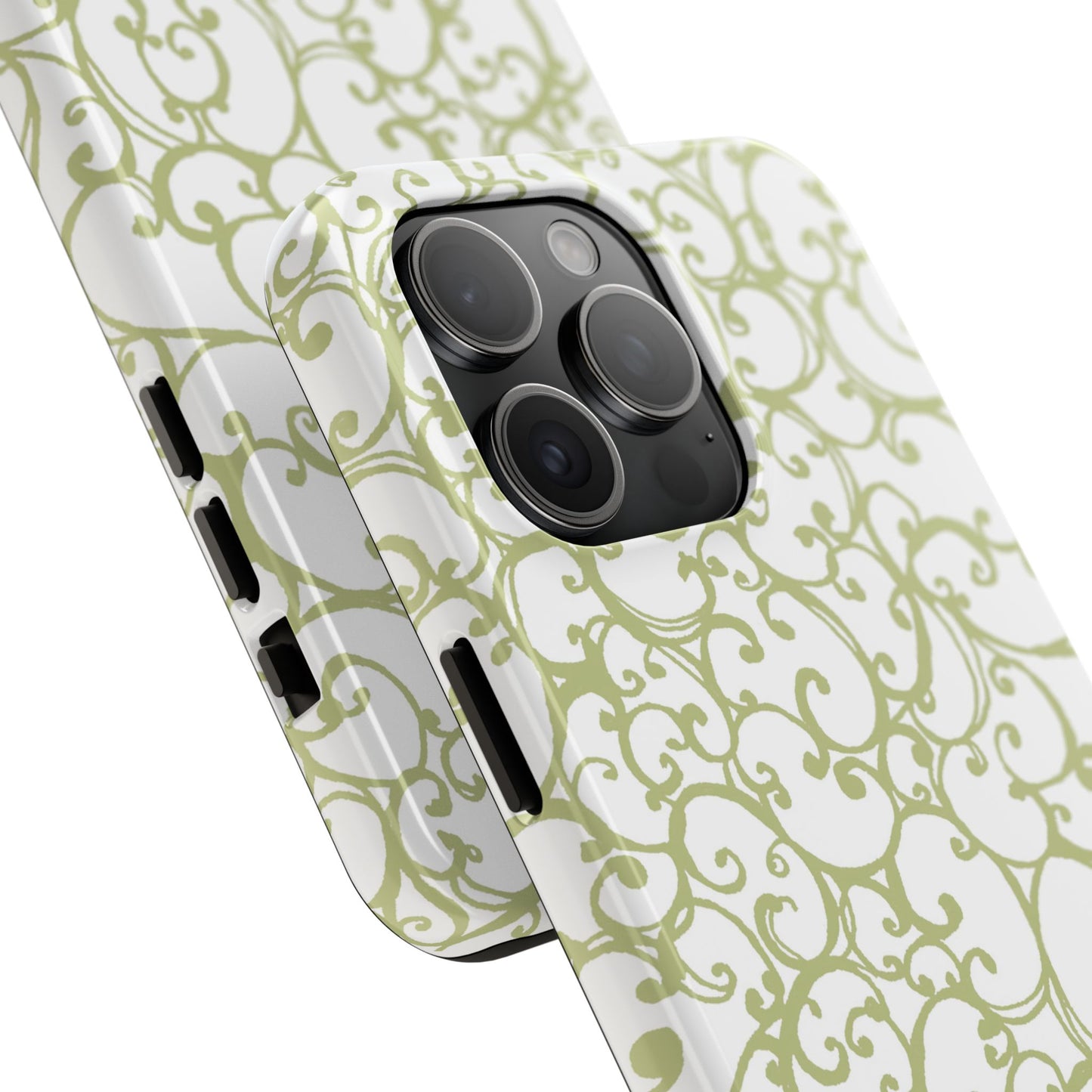 Scrollie White / Green Phone Case