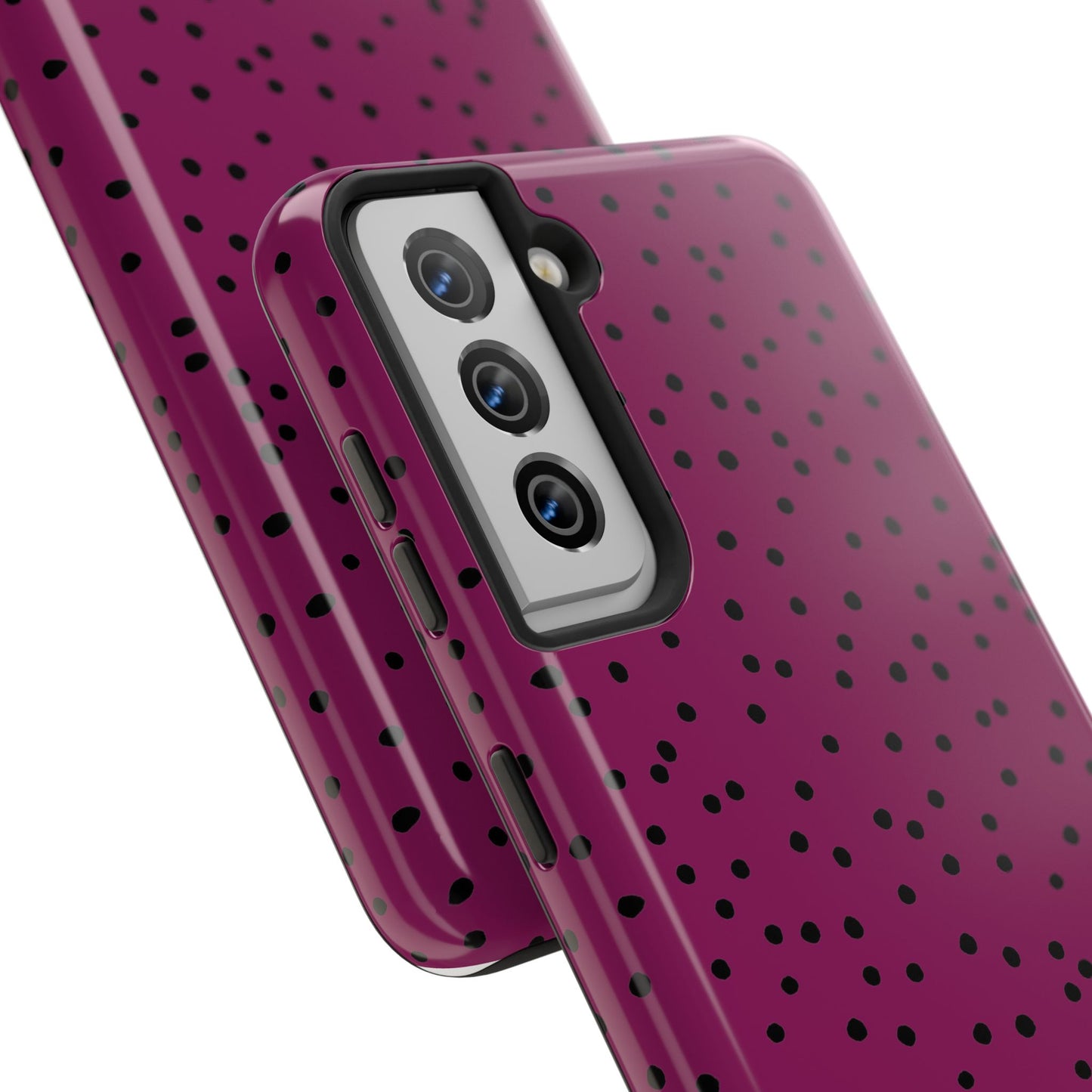 Dinky Dots Burgundy / Black Phone Case