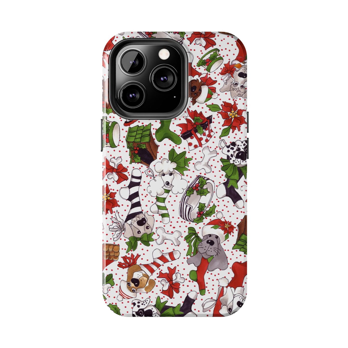 Holiday Fun Toss White / Red Phone Case