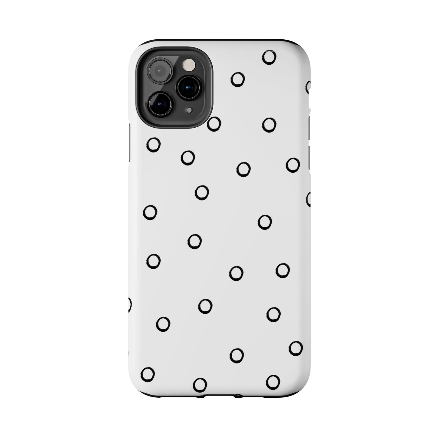 Open Dots White / Black Phone Case