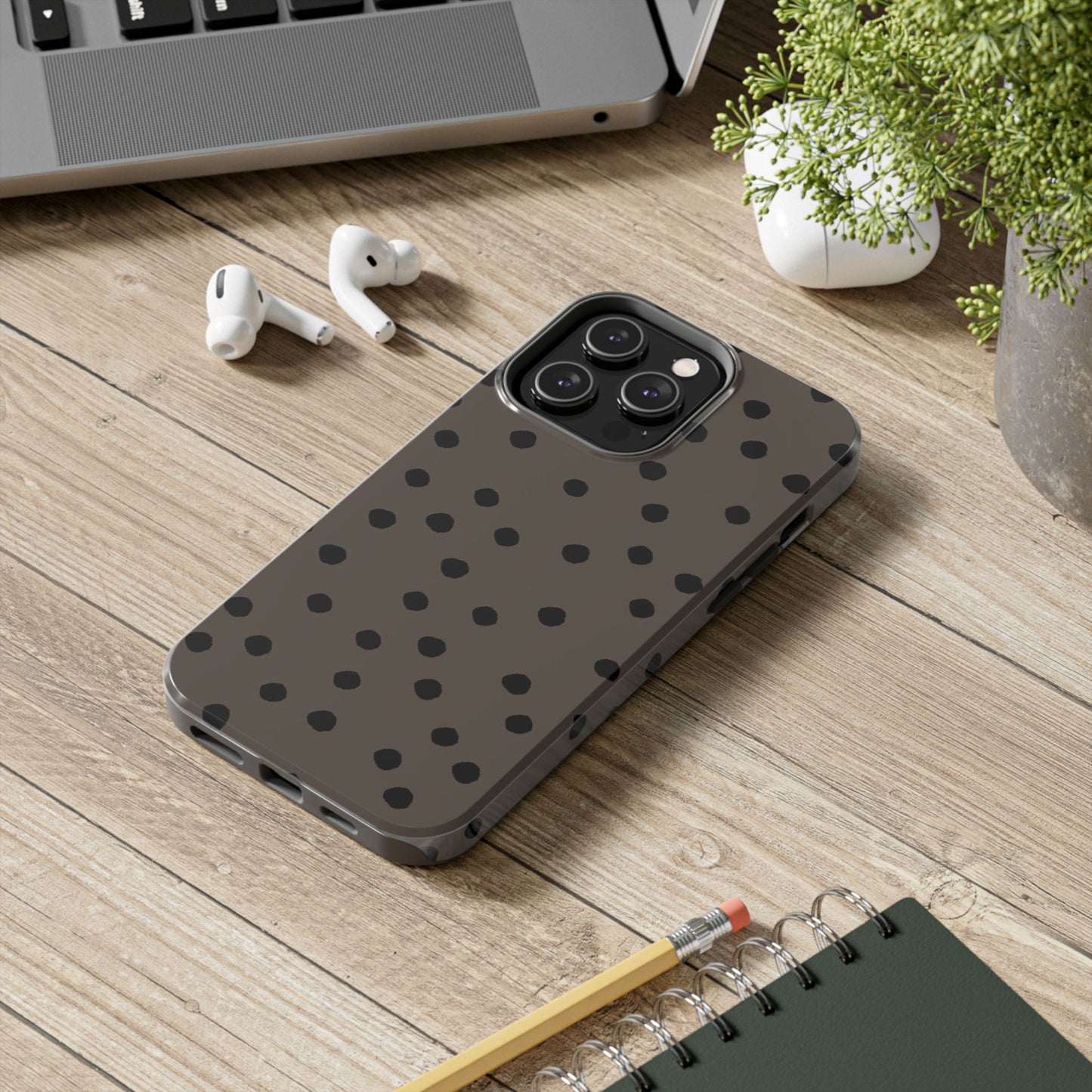 Dinky Dots Toast / Black Phone Case
