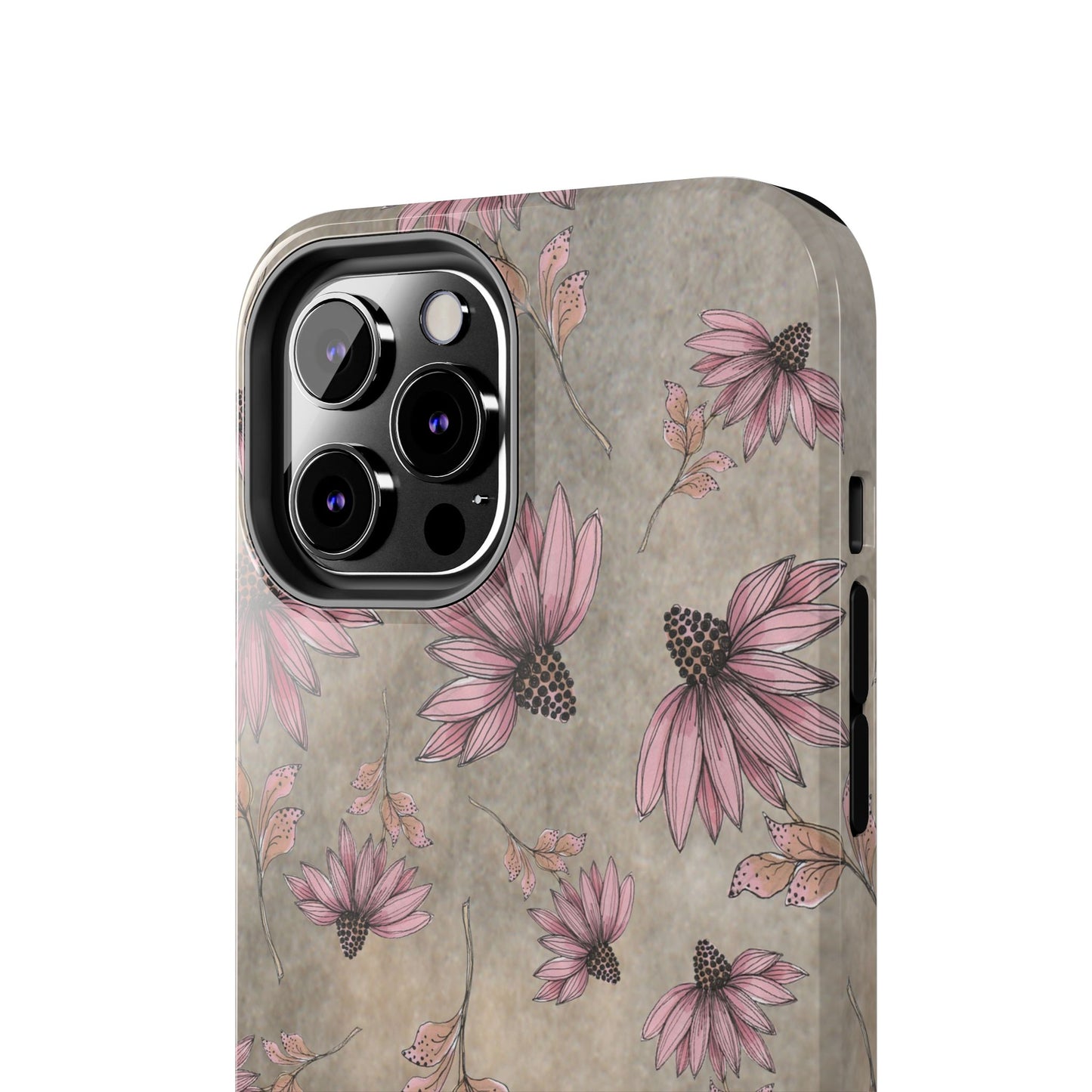 Wild Cone Flowers Taupe Marble Phone Case