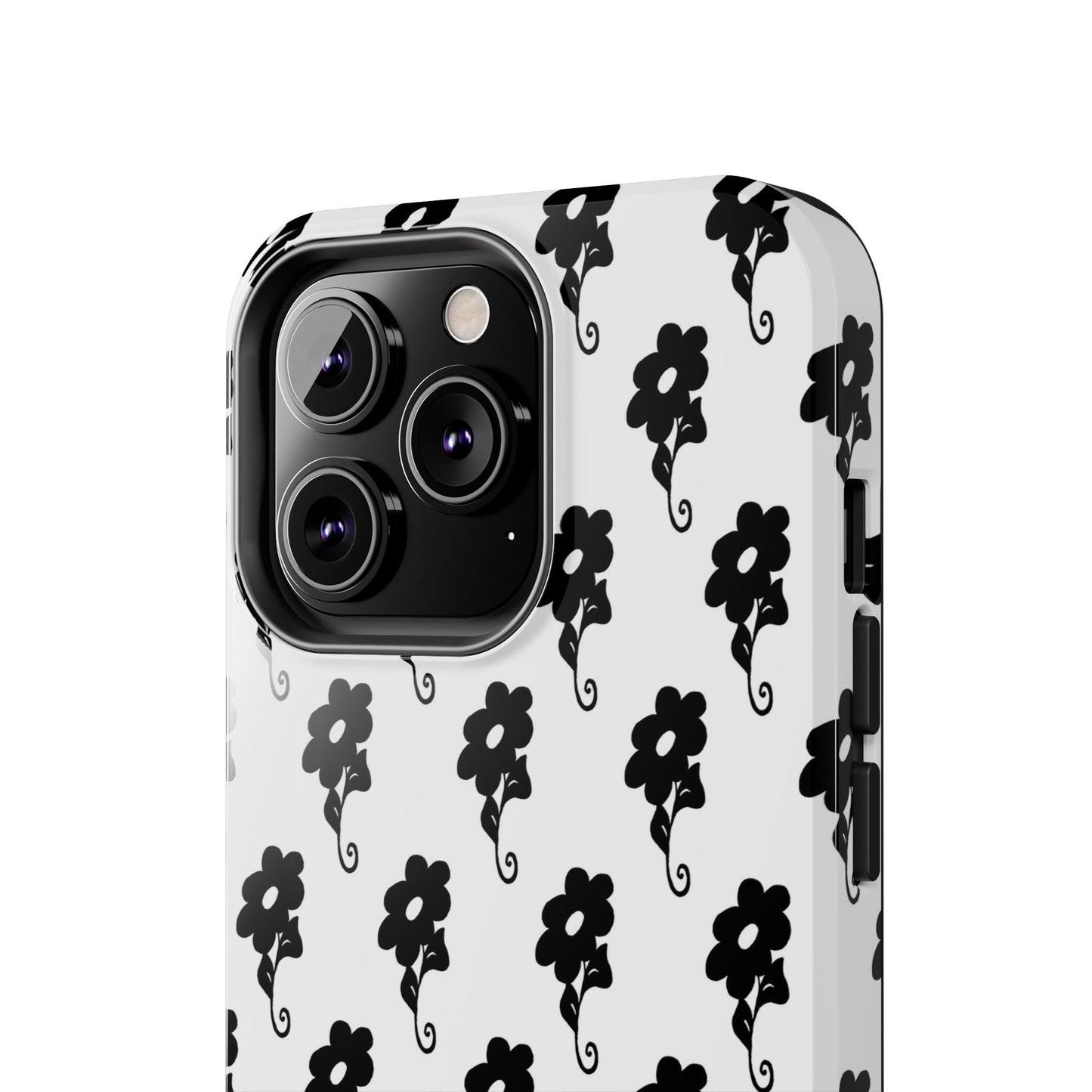 Flowers White / Black Phone Case