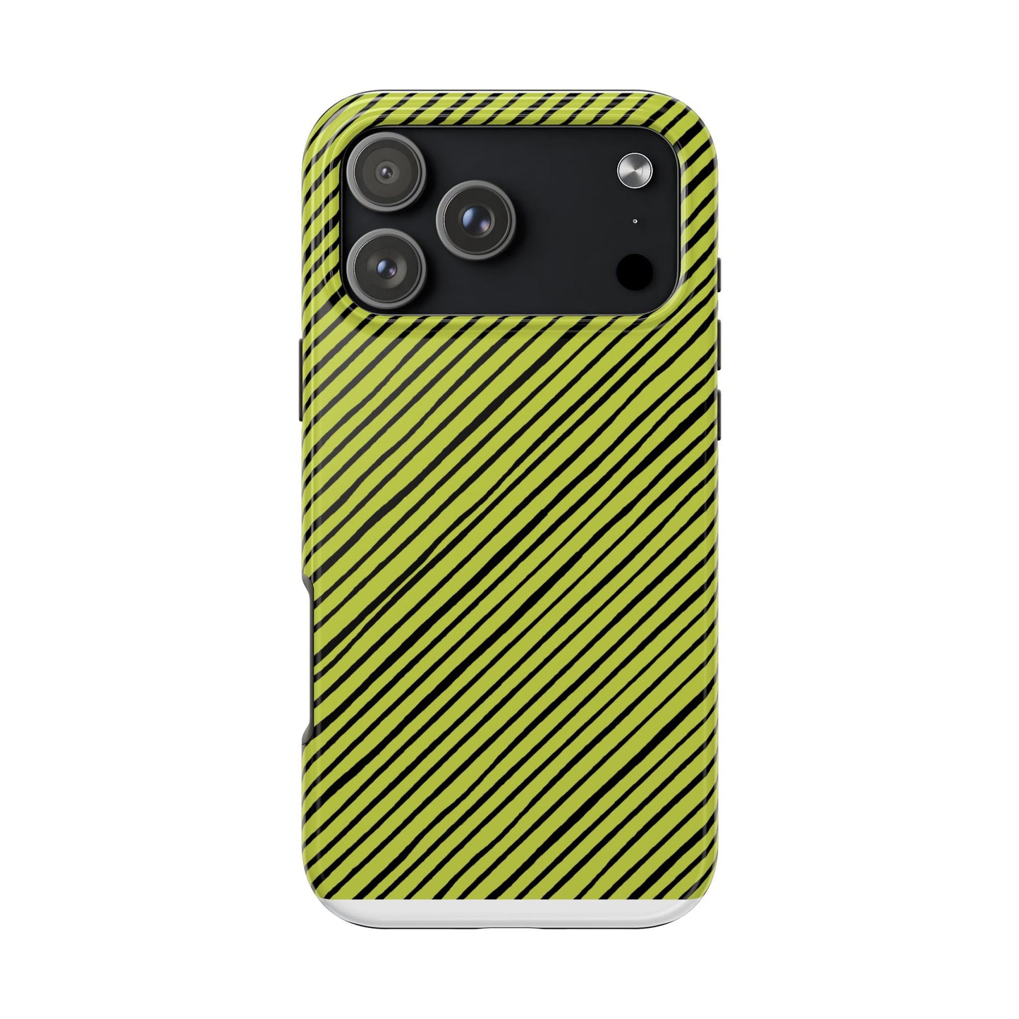 Quirky Bias Stripe Green / Black Phone Case