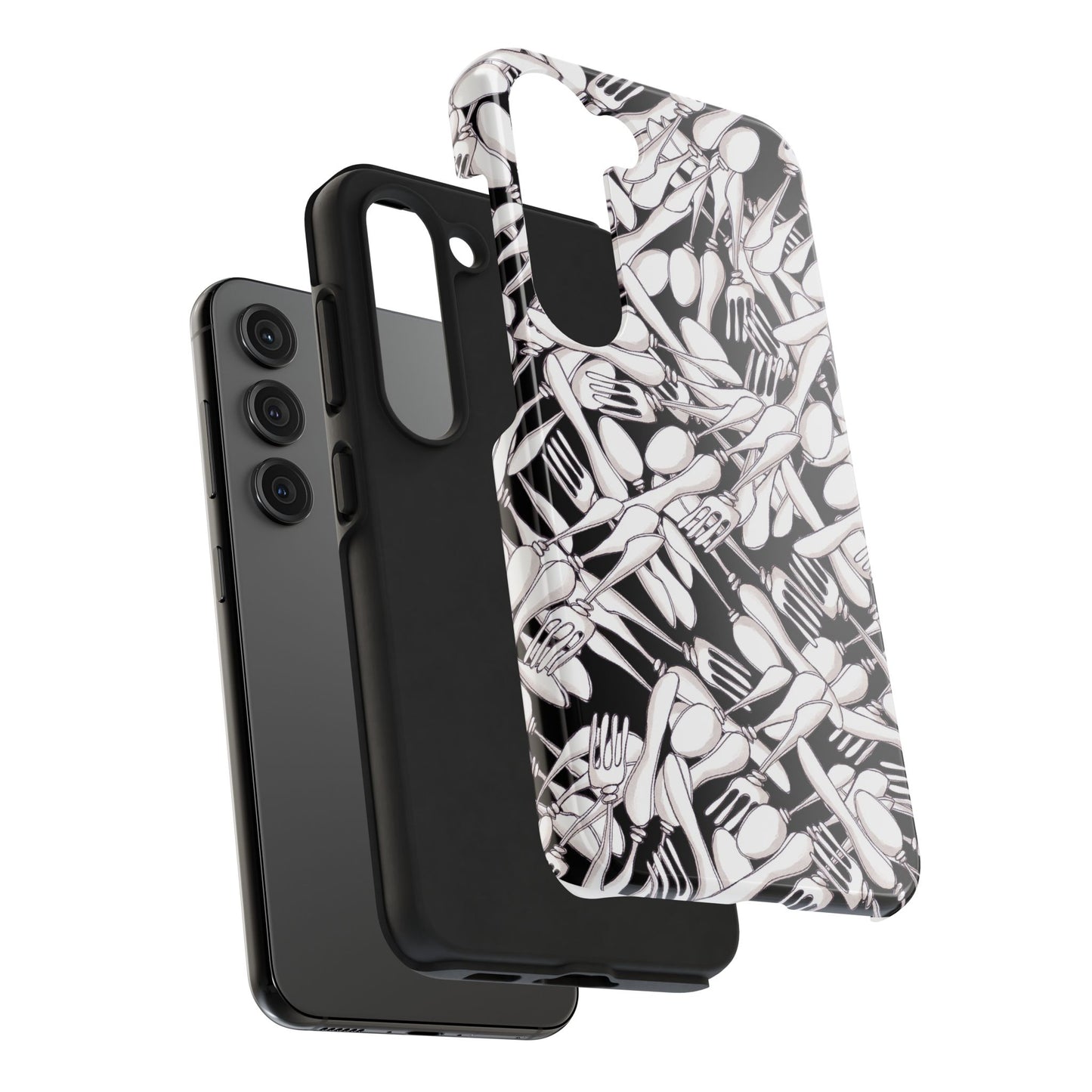Silverware Wars Black Phone Case