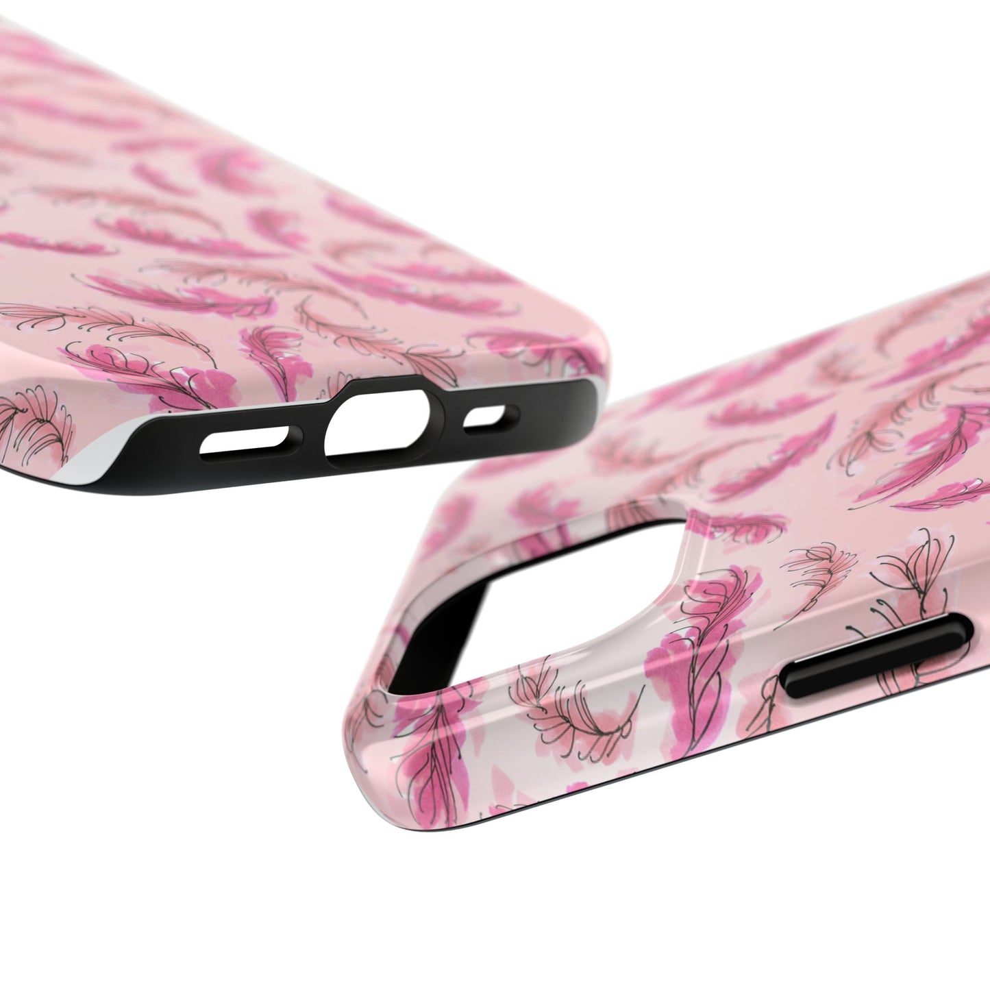 Flam Feathers Pink Phone Case