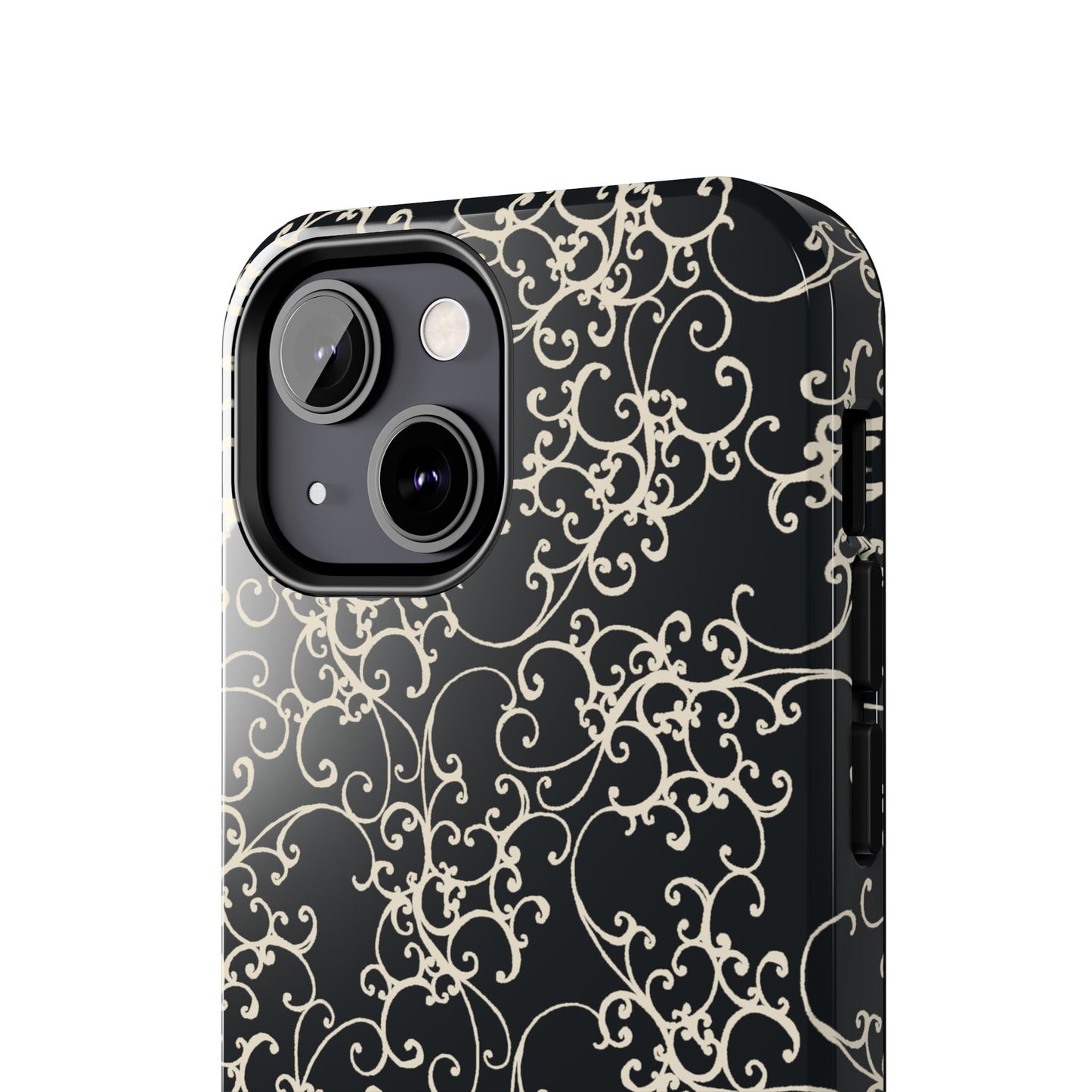 Elegant Scroll Black / Ivory Phone Case
